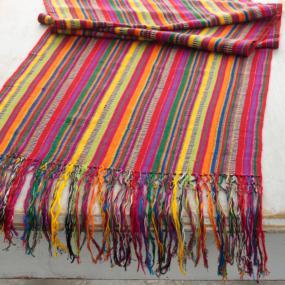 Global Fiesta Stripe Table Runner by Mercado Global, as seen on Cambria Cove’s online catalog.